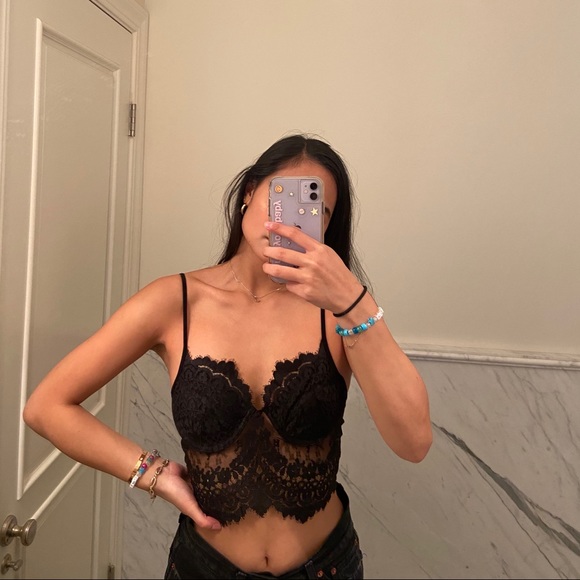 For Love & Lemons Black Skivvies Top - Picture 2 of 4